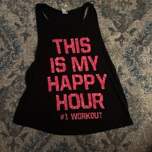 Black and Pink Graphic Muscle Tee